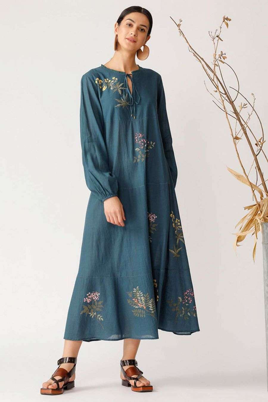 Buy Embroidered dress with twig ☀ hand ...